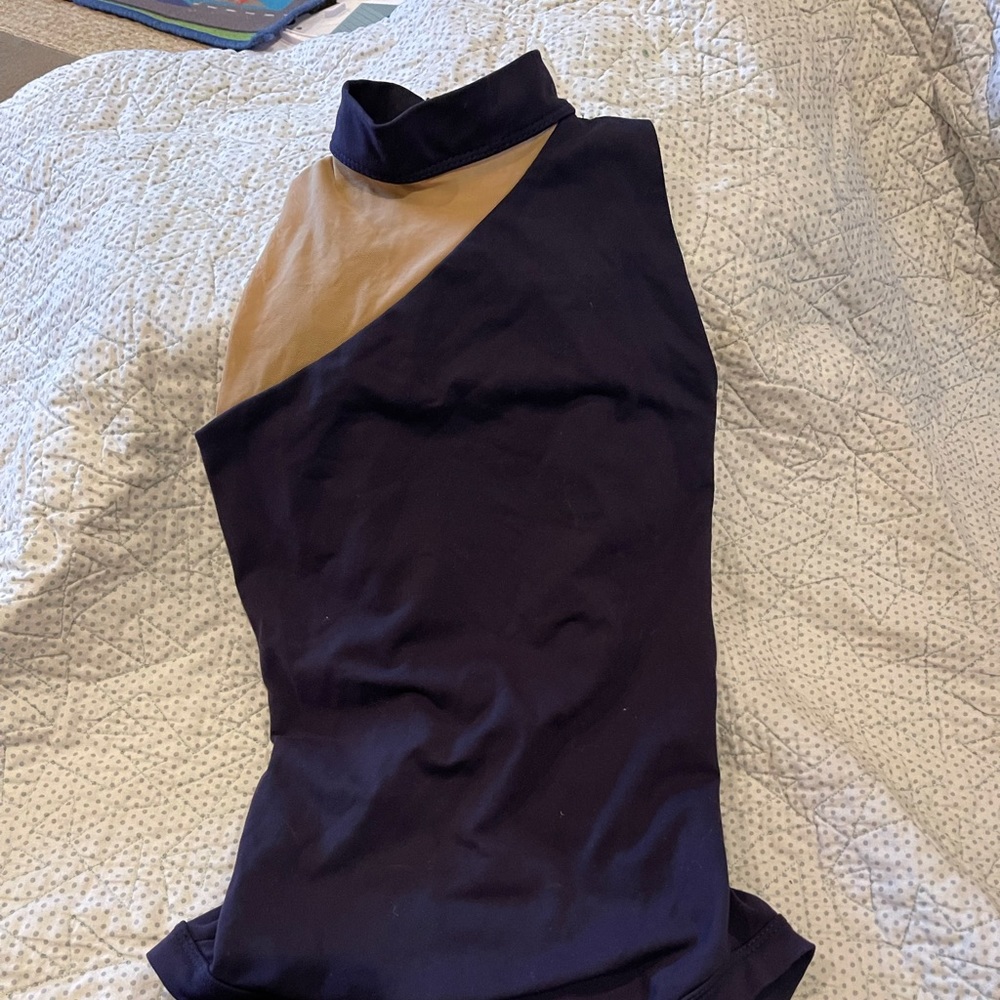 Girls navy leotard by Five Dancewear size PA.  EUC